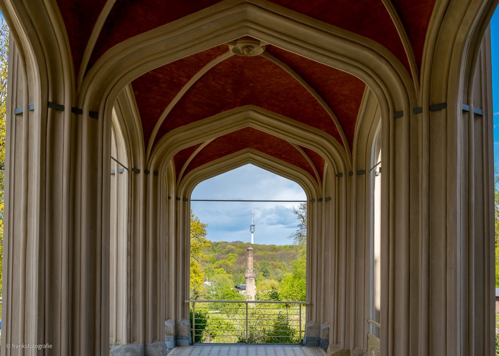 Ausblick von der Blauen Terrasse Schloss Babelsberg Blaue Terrasse