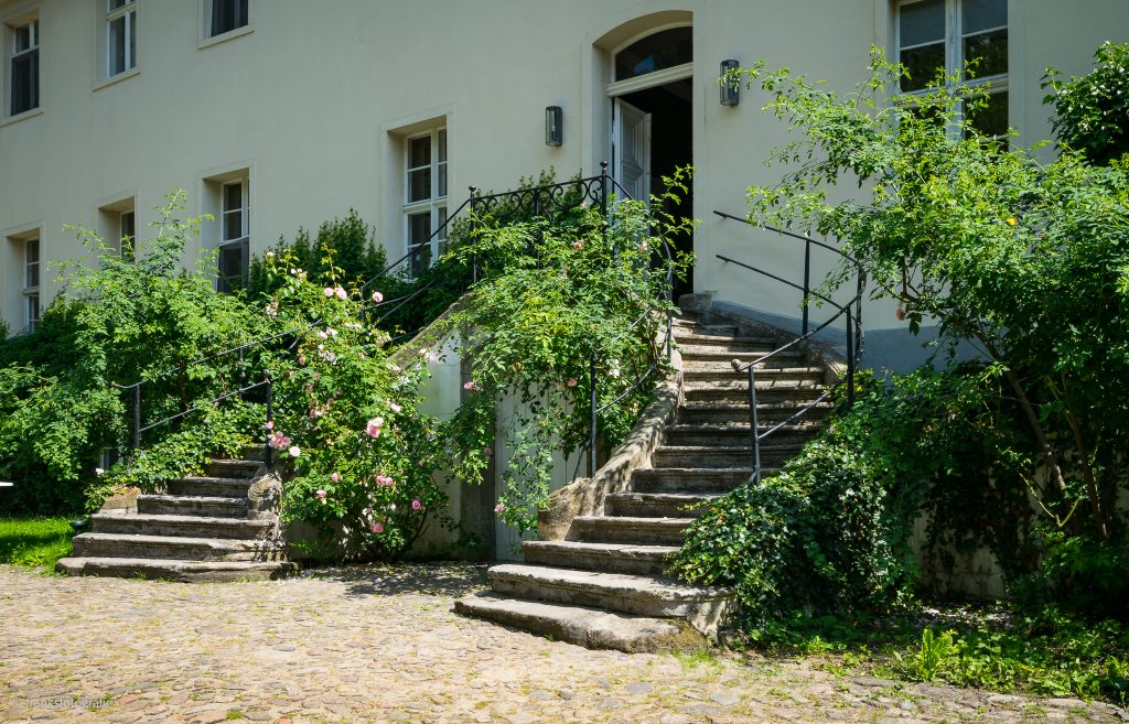 Freitreppe an der Gartenfront Schloss Blankensee Gartenfront
