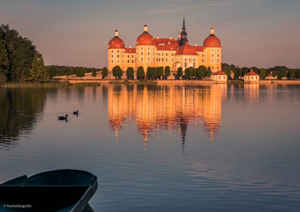 Das Schloss am Abend Schloss Moritzburg Fasanerie