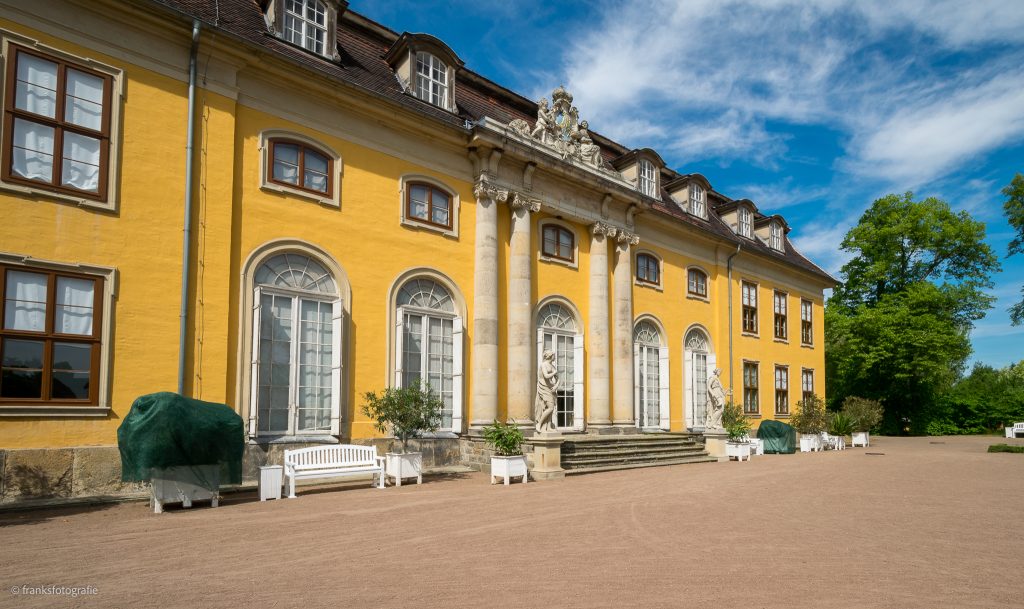 Fensterfront an der Gartenseite Schloss Mosigkau Dessau-Wörlitz